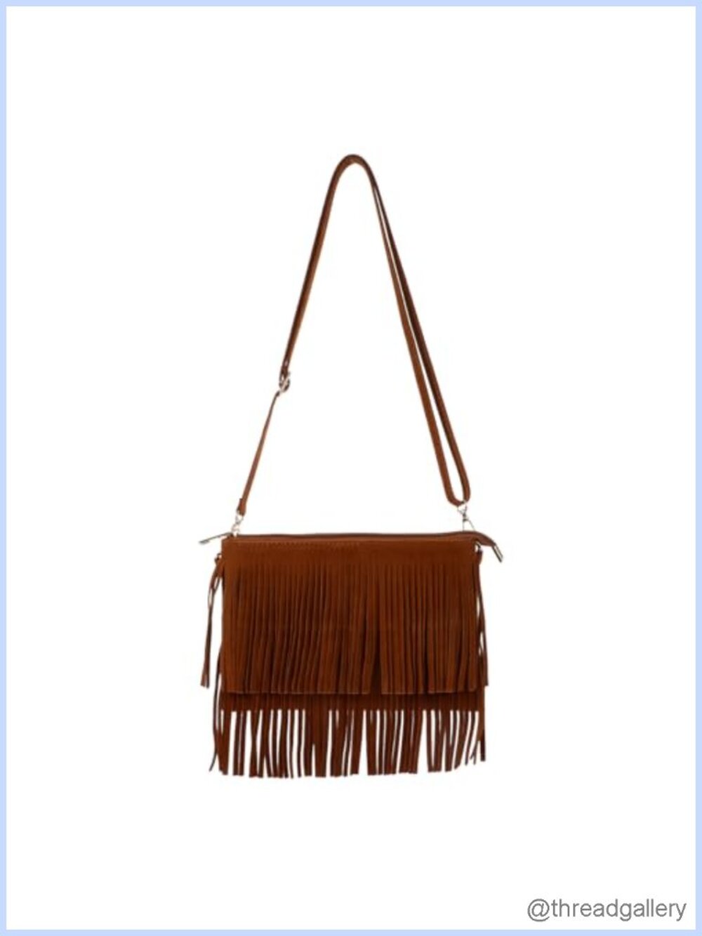 Women Vintage Fringe Crossbody Bag Tassel Saddle Purse Adjustable Strap